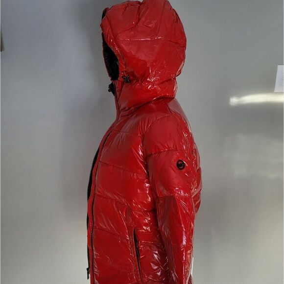 Michael Kors Red Puffer Jacket Medium NEW - Picture 4 of 6